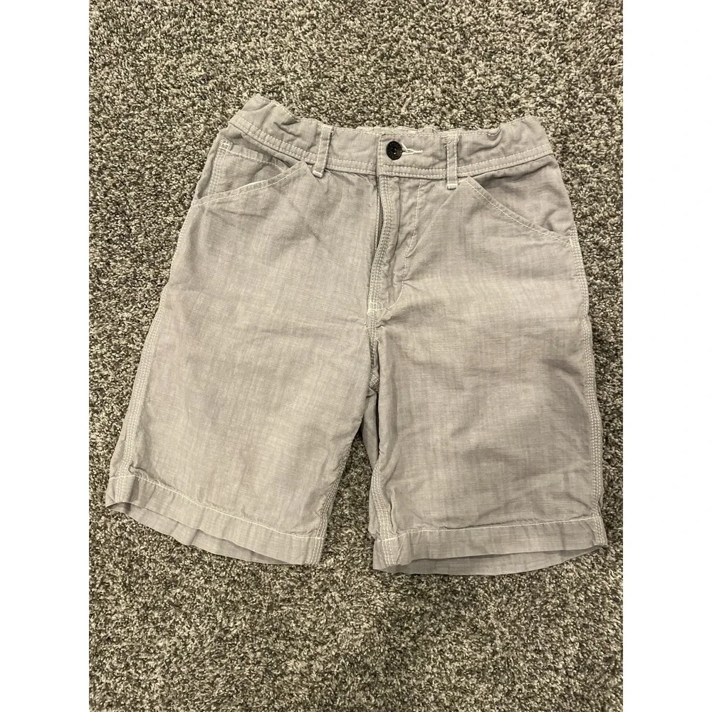 Gap Kids Boys Chino Shorts Size 12 Adjustable Waist Gray 7 Inch Inseam